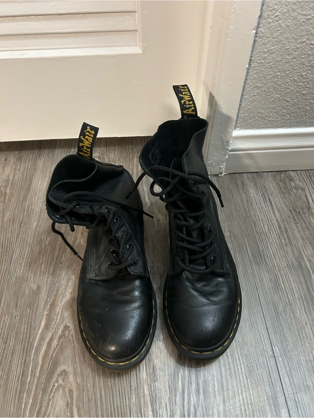 Dr. Martens Black Leather Lace-Up Combat Boots